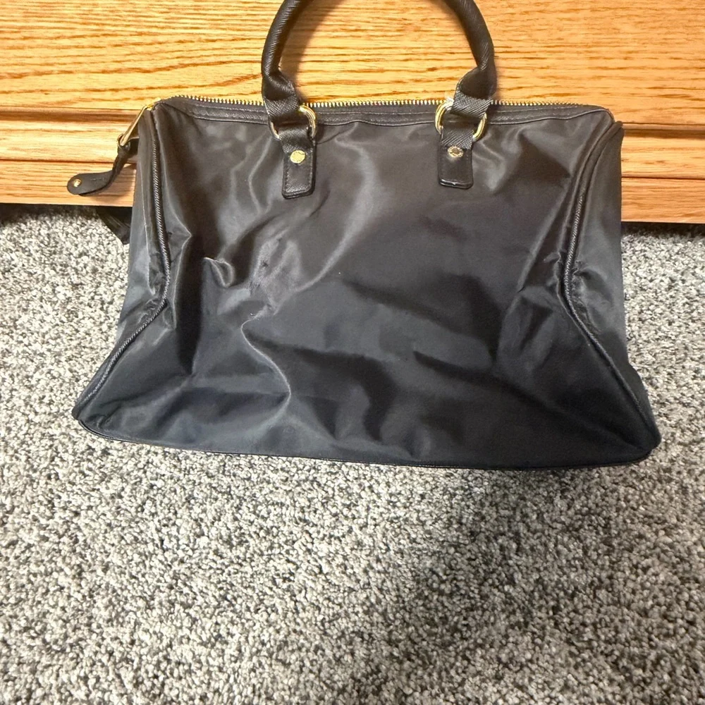Victoria's Secret Black Satchel Handbag Pink Lining - Picture 4 of 5